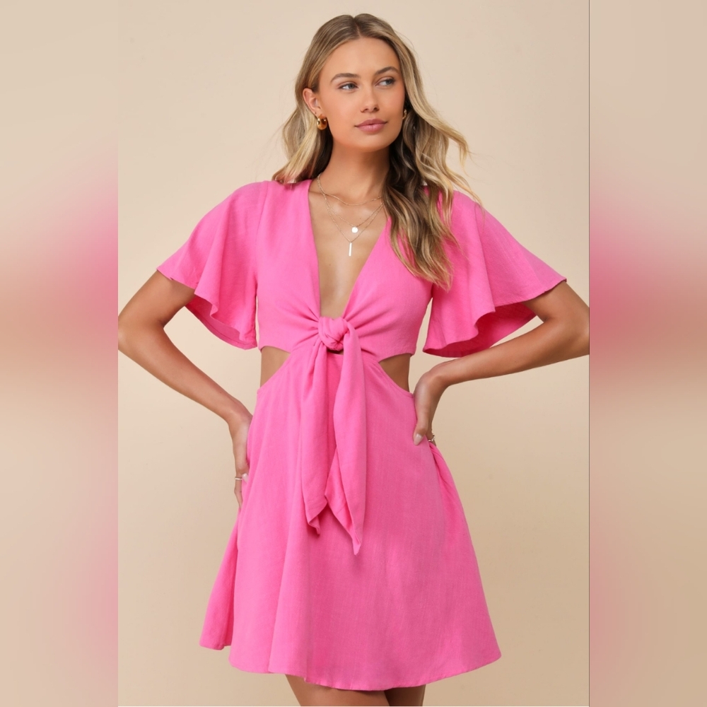 Lulu's Pink Cutout Dress